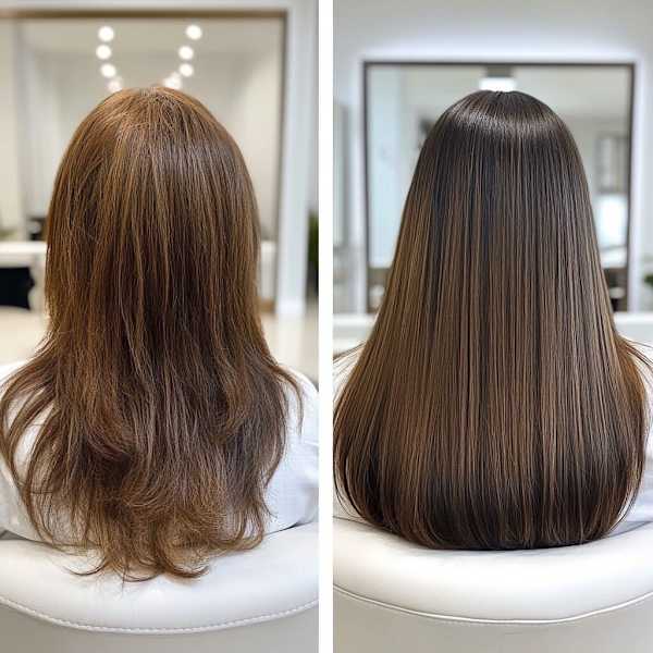 美髪縮毛矯正(髪質改善トリートメント付き)　￥19,500