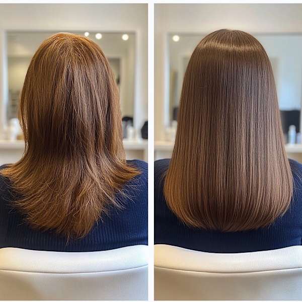 カット＋美髪縮毛矯正(髪質改善トリートメント付き)　￥22,500