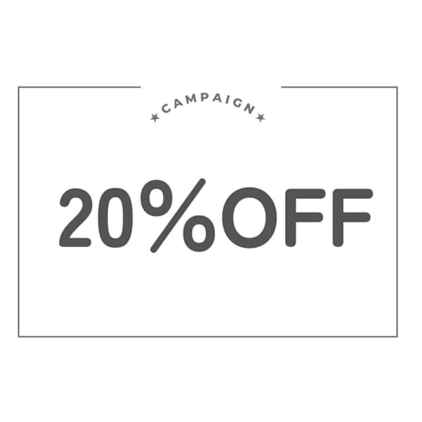 【2回目ご来店の方限定】全メニュー20％ＯＦＦ【3回目以降利用不可】