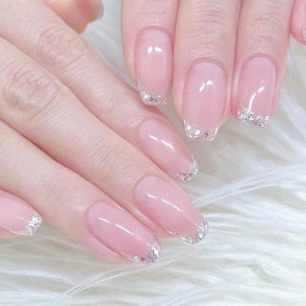 【人気No.1】上品ガラスフレンチネイル✨