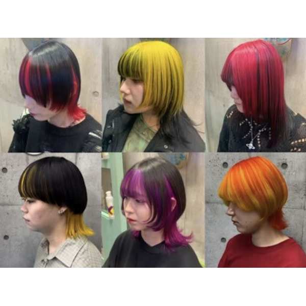 Re.(by INK.) 渋谷 ハイトーン/ウルフカット/デザインカラー/髪質改善