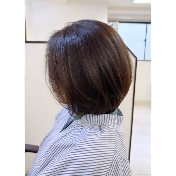 "暗髪→柔らかトーンに"透明感UPの白髪染めリセットケアカラー(ショート)