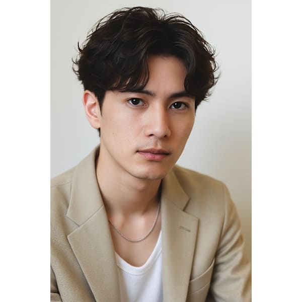 【初回限定】パーマ＋メンズカット＋アルカリ除去〈TOTAL120分〉