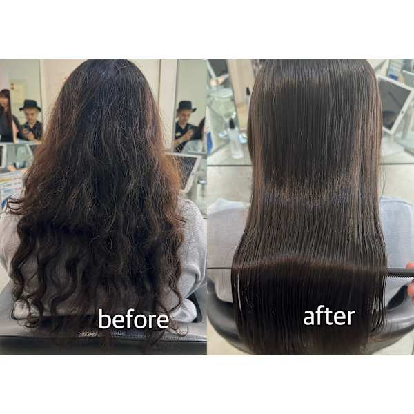 髪質改善　酸性ストレート+カット　¥25000