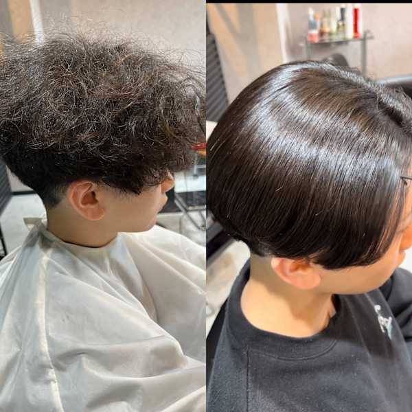 メンズカット+縮毛矯正+髪質改善