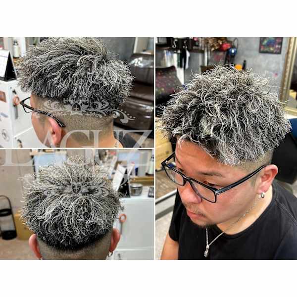 メンズハイライト＋だれるパーマ＋似合わせカット