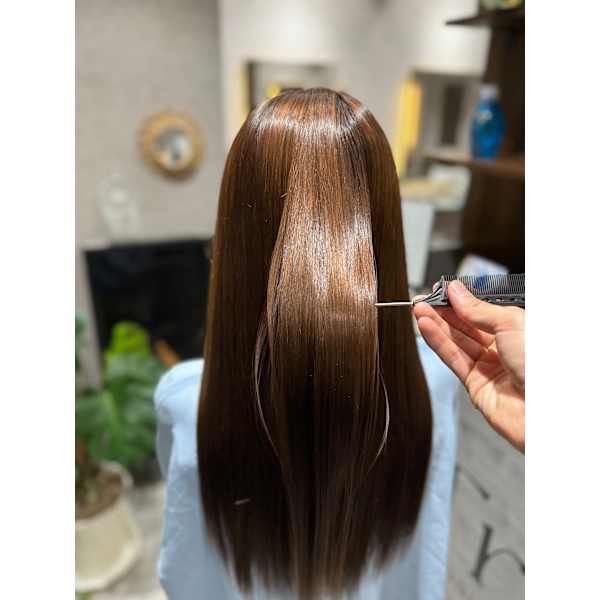 【傷ませずに出来る】カット＋縮毛矯正×髪質改善＋N.カラー＋水素TR￥22,800