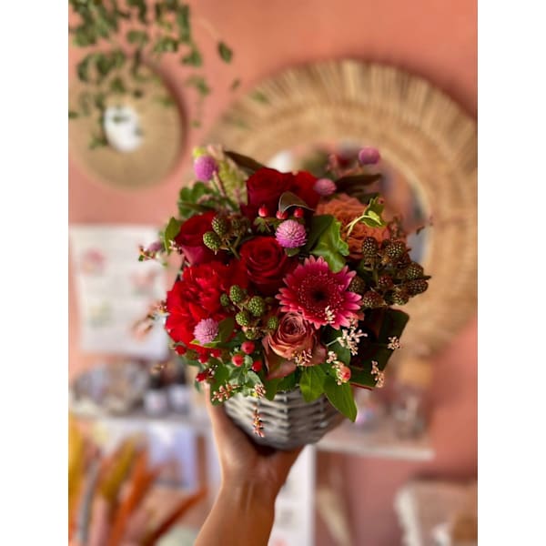 カット＋サステナブルカラー＋超音波Tr＋フラワーアレンジ