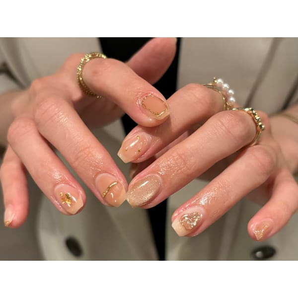 【新規】人気No.1 design nail/ハンドジェルネイル10本アート/丁寧なネイルケ/オフ有