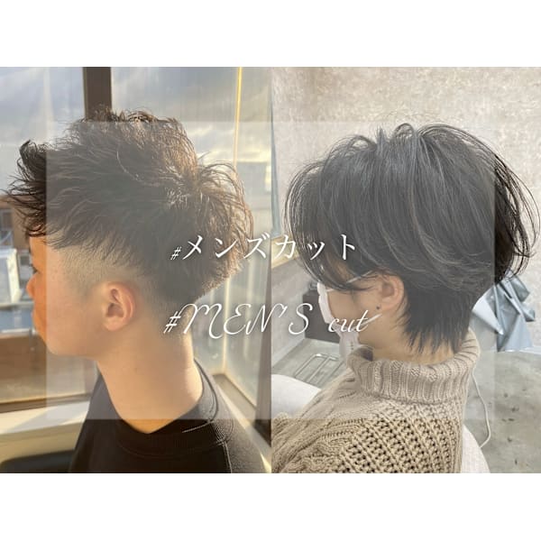 【メンズカット人気当店No.1☆】カット＋眉カットorクレンジングショートspa／￥3,850
