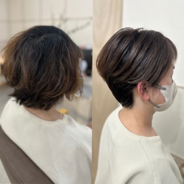【髪質改善レベル★★】カット+最高品質水素カラーorシステムトリートメント