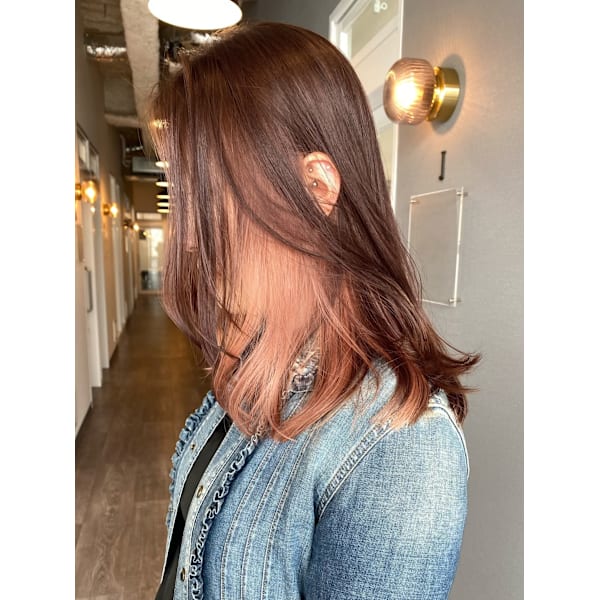 【人気No2】 小顔カット＋肌映えカラー＋インナーカラー＋美補修TR　吉祥寺