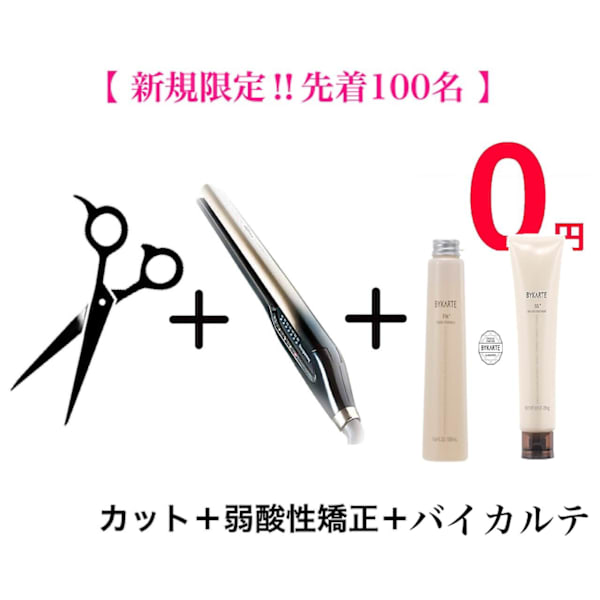 【毎月100名限定BYKARTE】カット＋クオライン縮毛矯正＋BYKARTE