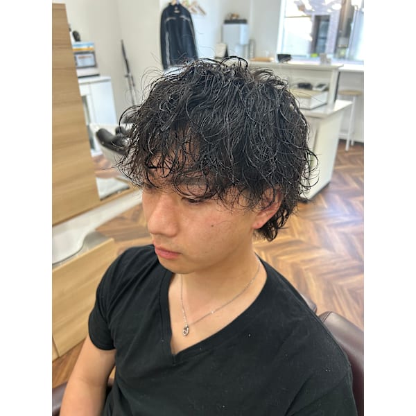 人気当店No.1☆【ツイストスパイラルパーマ】+メンズカット¥14,300