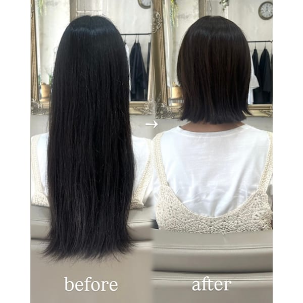 【ヘアドネーション＋切った後の癖や広がりが気になる方】カット＋縮毛矯正