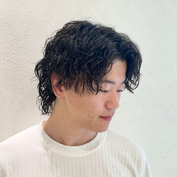 【岡本指名限定】メンズカット+波巻き・スパイラルパーマ+ReFaウルトラファインバブル