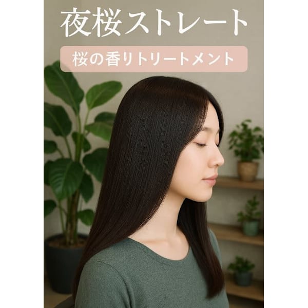 夜桜ナチュラルストレート【髪質改善×ナチュラル縮毛矯正】