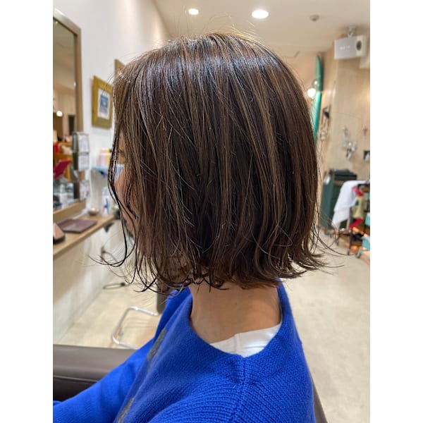 人気当店No.1☆ぼかしハイライト☆カット+ファイバープレックスカラー¥15,400~