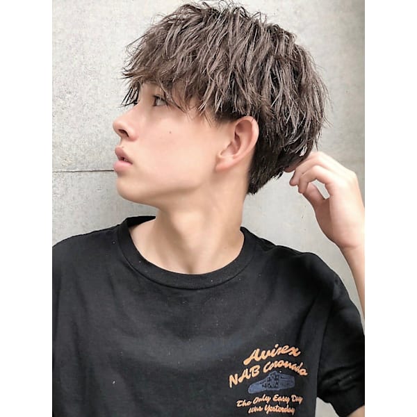 【メンズ◆パーマ】カット + スパイラルパーマ  + 炭酸頭皮クレンジングシャンプー＋眉毛カット