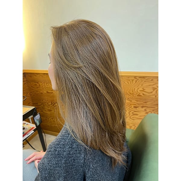 (エイジンカラーケアコース)髪質改善カラー剤で明るめやグレーカラー＋DKカット＋集中T＋ホームケア付