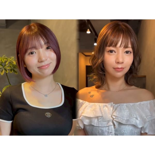 【学割｜24歳以下】似合わせカット＋プレックス配合艶カラー＋ハホニコトリートメント