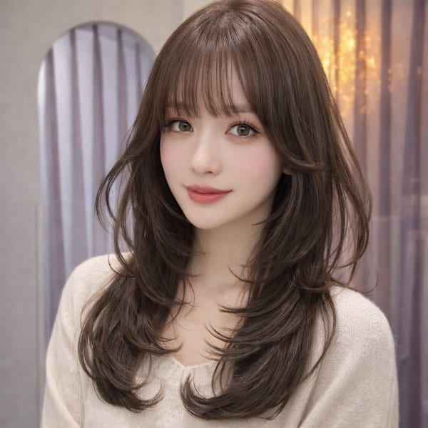 【カワイイ♪】韓国風小顔カット+カラー＋１stepトリートメント