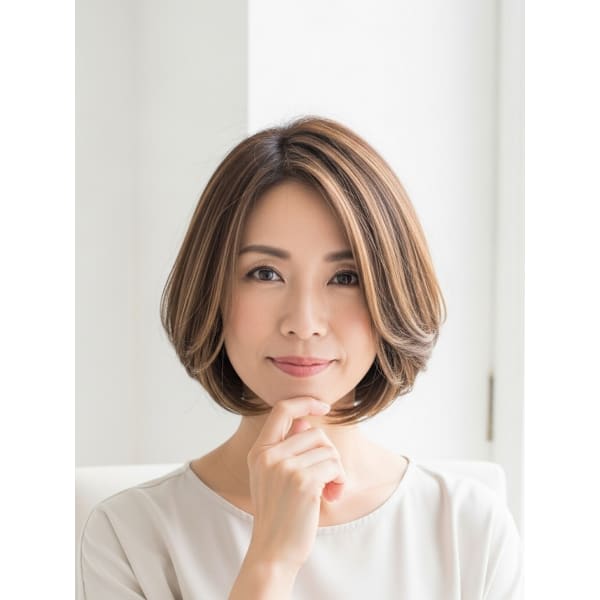 【白髪悩みにお困りの方】明るく白髪ぼかし＋カット