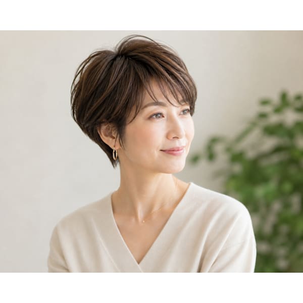 【ショート】 大人女性の髪質改善 カット+透明感白髪染め+極上ヘッドスパ