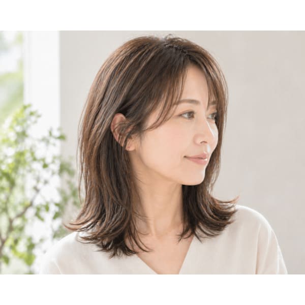 【白髪ぼかし人気No.1/ミディアム】透明感白髪染め＋カット＋極上ヘッドスパ