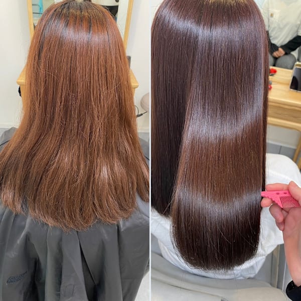 【カラーもしたい方】広がりを抑えて艶色へ｜質感再生カラー＋カット