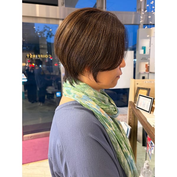 【中尾限定】ブリーチを使わない!育てる白髪ぼかしカラー+カット