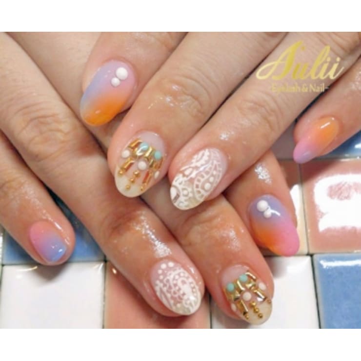 グラデーション ペイズリー A Ulii Nail アウリー のネイルデザイン ネイル まつげサロンを予約するなら楽天ビューティ