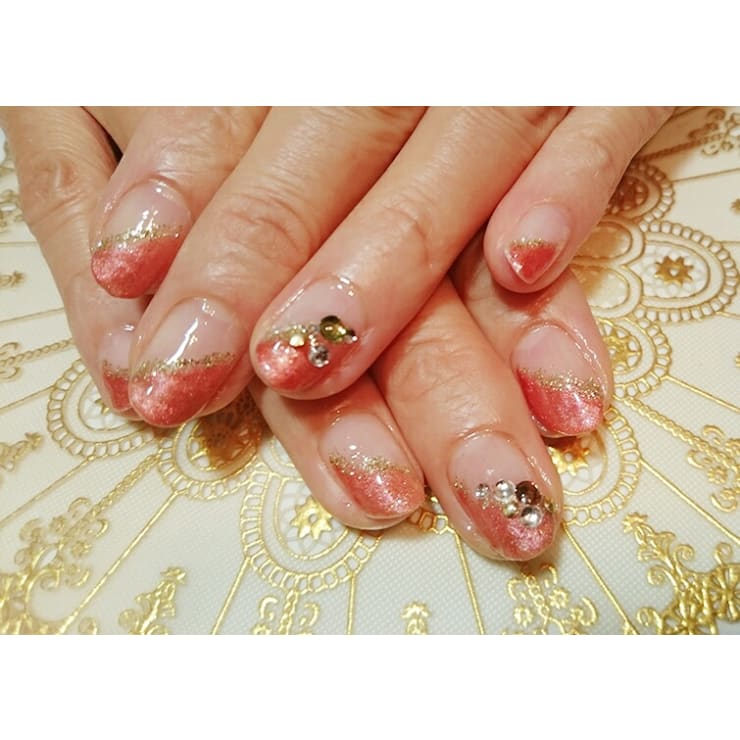 秋色斜めフレンチネイル Nail Salon Shandi ネイルサロンシャンディ のネイルデザイン ネイル まつげサロンを予約するなら楽天ビューティ