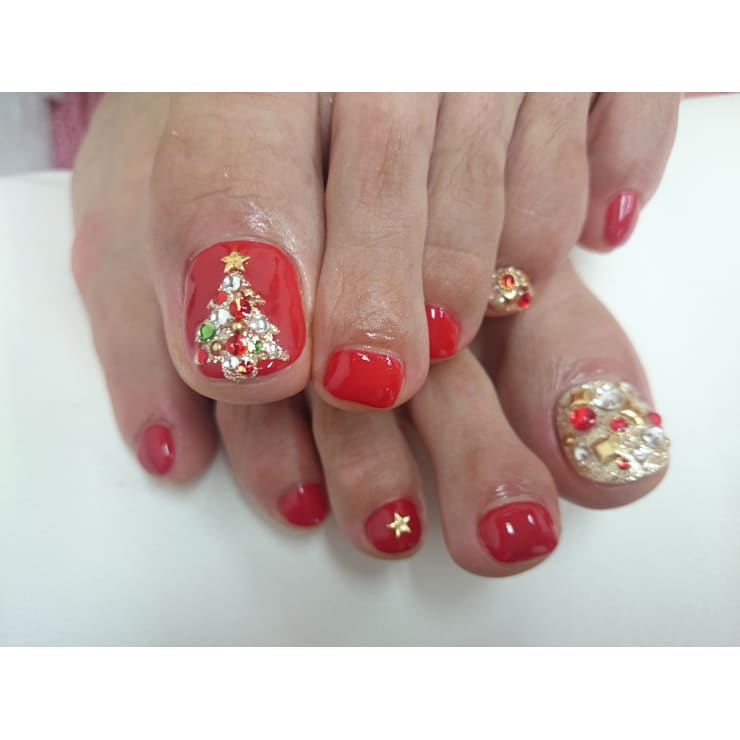 フット クリスマス Nail Salon Coco ココ のネイルデザイン ネイル まつげサロンを予約するなら楽天ビューティ