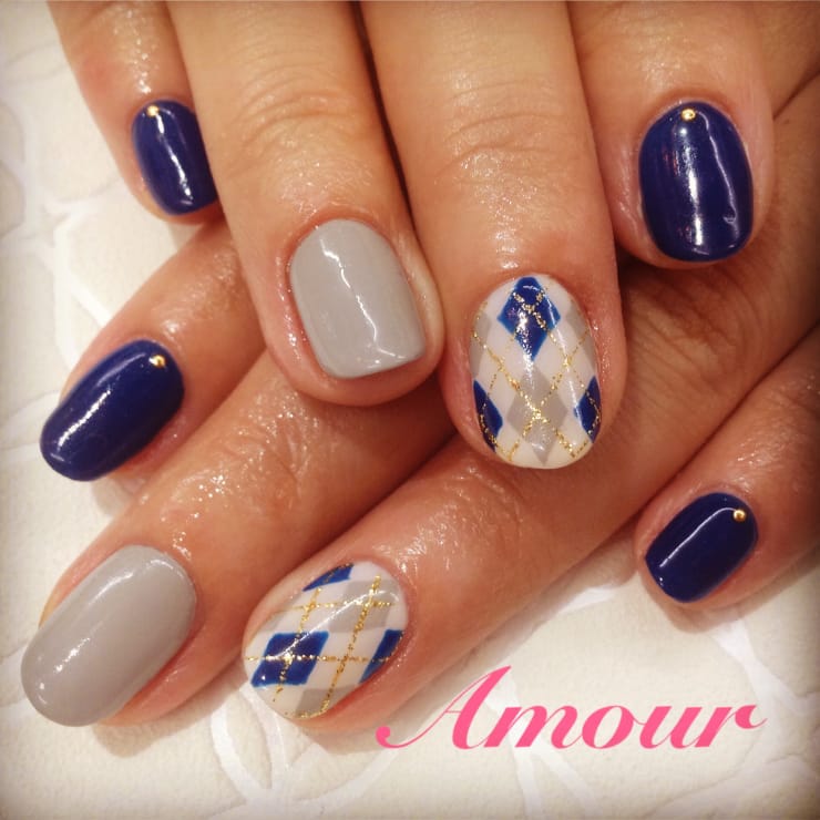 アーガイル 冬 ネイルサロンａｍｏｕｒ 田町 ネイルサロンアムールタマチ のネイルデザイン ネイル まつげサロンを予約するなら楽天ビューティ