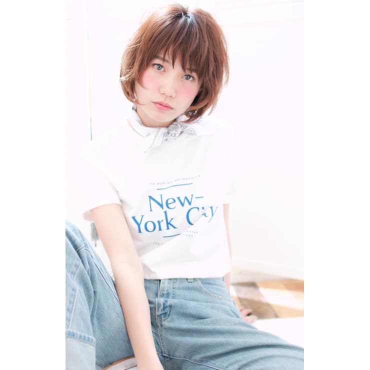 デジタルパーマでゆるふわエアリーショートボブ H 228 Alice By Afloat アリスバイアフロート のヘアスタイル 美容院 美容室を予約するなら楽天ビューティ