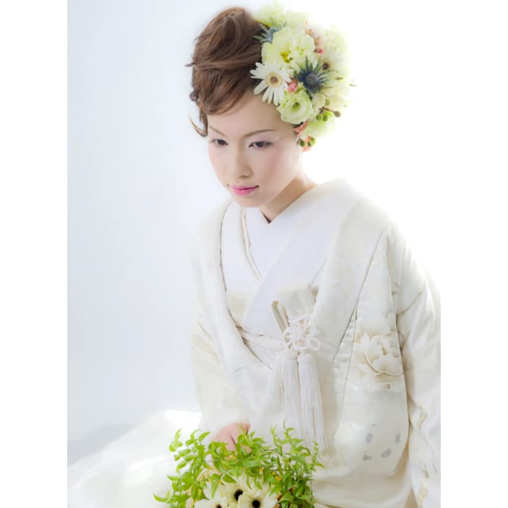 白無垢ブライダルスタイル フラワーエアリーボブ Blooming Beauty Stage ブルーミングビューティーステージ のヘアスタイル 美容院 美容室を予約するなら楽天ビューティ