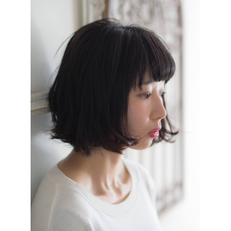 黒髪 あごラインのゆるふわボブ Keep Hair Design 自由が丘 キープ ヘアデザイン ジユウガオカ のヘアスタイル 美容院 美容室を予約するなら楽天ビューティ