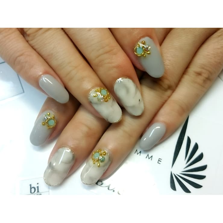 大理石ネイル Bi Grace Nail ビ グレイスネイル のネイルデザイン ネイル まつげサロンを予約するなら楽天ビューティ