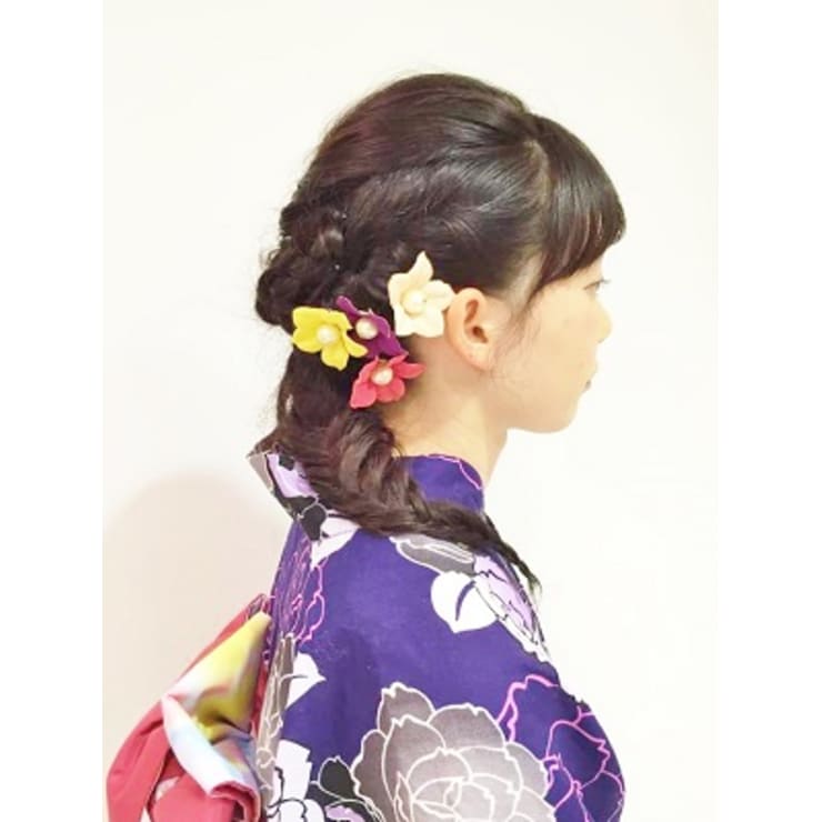 キュートでフィッシュボーンのおさげが可愛い浴衣ヘア Hair Make Opsis オプシス のヘアスタイル 美容院 美容室を予約するなら楽天ビューティ