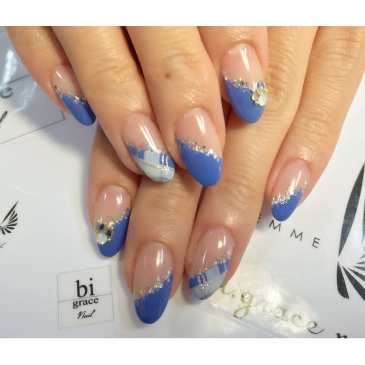 チェックフレンチネイル☆ | bi.grace nail(ビ グレイスネイル)の