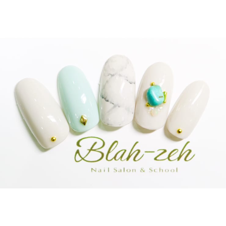 大理石 天然石ネイル Blah Zeh ブラゼ のネイルデザイン ネイル まつげサロンを予約するなら楽天ビューティ