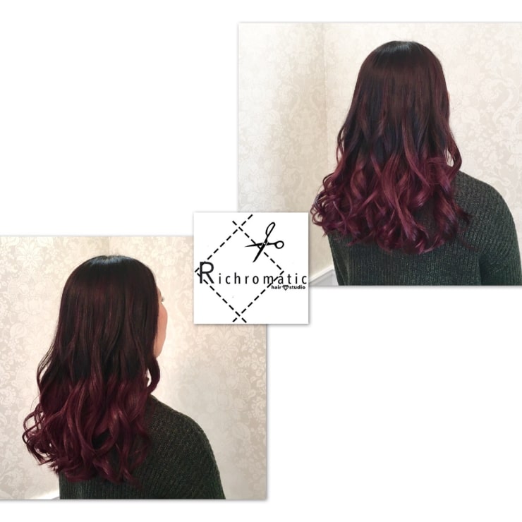 ワインレッドグラデーションカラー Richromatic Hair Studio リクロマティックヘアスタジオ のヘアスタイル 美容院 美容室を予約するなら楽天ビューティ