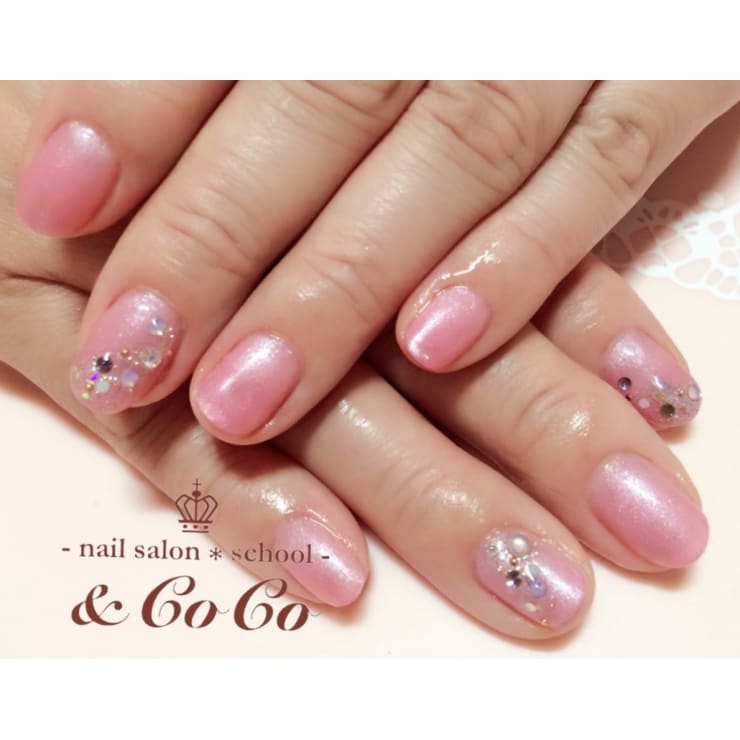 パールピンクネイル Nailsalon School Coco ネイルサロンスクールアンドココ のネイルデザイン ネイル まつげサロンを予約するなら楽天ビューティ