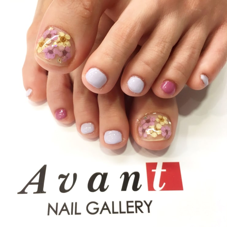 押し花フットネイル Nail Gallery Avant 塚口店 アヴァン のネイルデザイン ネイル まつげサロンを予約するなら楽天ビューティ