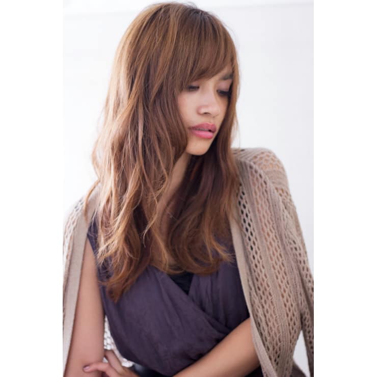 外国人風ニュアンスカールデジタルパーマ 透明感グレージュ | Maria by