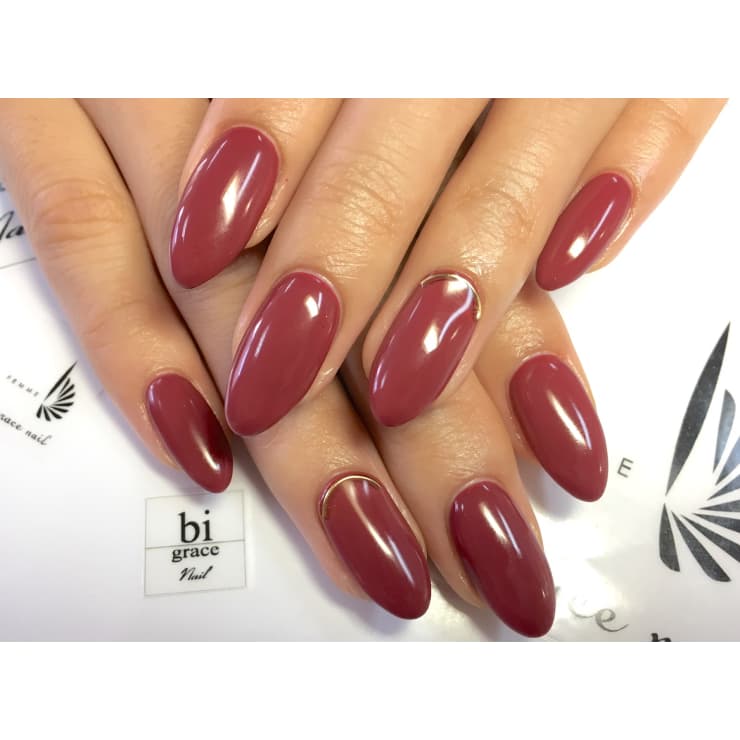 ワンカラーボルドーネイル Bi Grace Nail ビ グレイスネイル のネイルデザイン ネイル まつげサロンを予約するなら楽天ビューティ