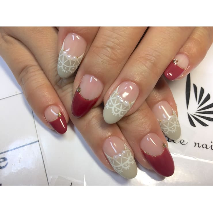 レースフレンチネイル Bi Grace Nail ビ グレイスネイル のネイルデザイン ネイル まつげサロンを予約するなら楽天ビューティ