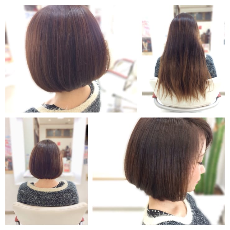 イメチェン ロングからの前下がりボブ Hair Verde ヘアー ヴェルデ のヘアスタイル 美容院 美容室を予約するなら楽天ビューティ