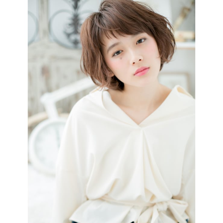 ふわくしゅ☆くせ毛風アシンメトリーボブ | mod's hair【モッズヘア